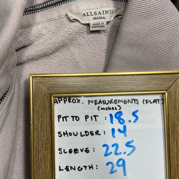 All Saints Dahlia Sweatshirt Cardigan S Cotton Modal Gray Waterfall Open Front - Picture 5 of 12